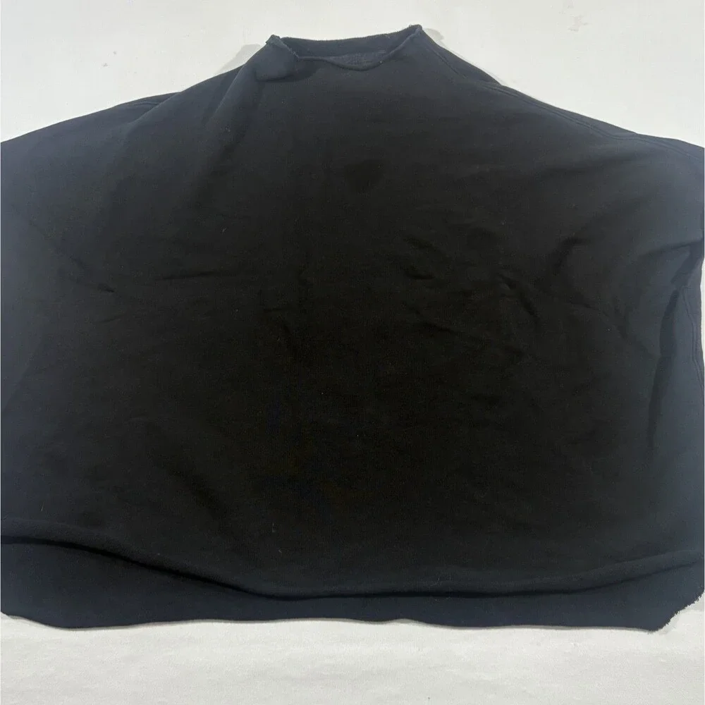 Frank & Eileen Tee Lab Black Short Sleeve Cape Sweatshirt Boho Goth Sz OS Stain - Picture 2 of 10